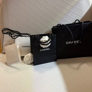 Chanel Empty Elegant Black and White Bags